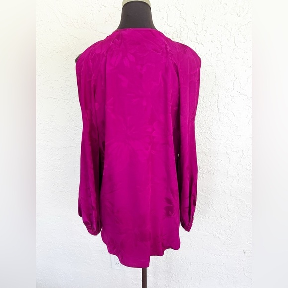 Silvia Tcherassi Dorcas Cold-Shoulder Blouse in Mulberry Floral Womens Medium - Picture 7 of 8
